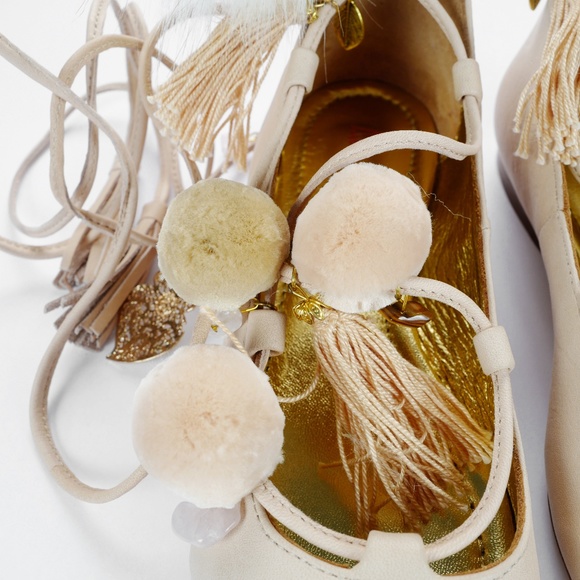 Alameda Turquesa Degas Pom Pom Flats - Size 36 - Picture 4 of 13